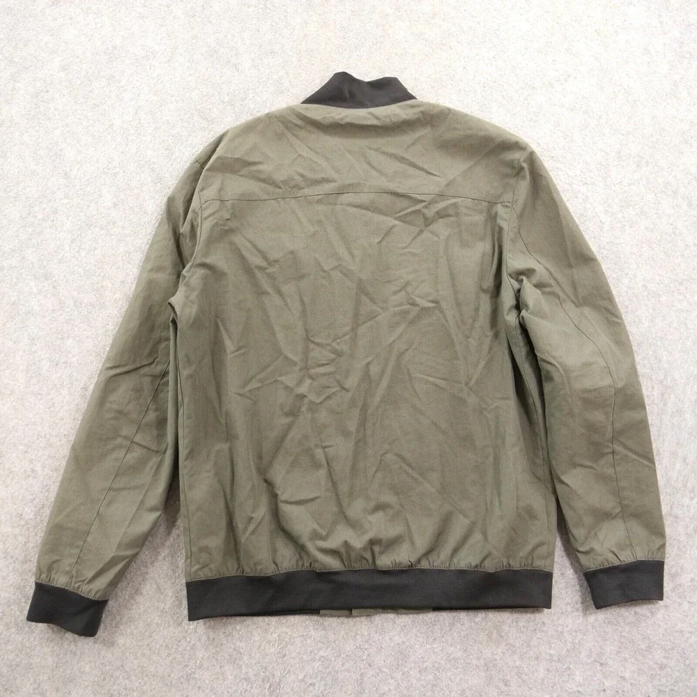 Jacob Holston Jacket Mens Medium Green Full Zip Bomber Pockets Long Sleeve
